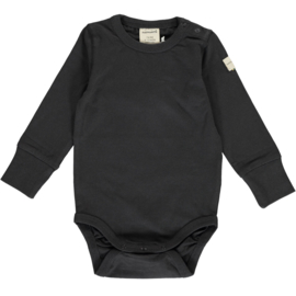 Romper / bodysuit LS Maxomorra, graphite 50-56 of 86-92