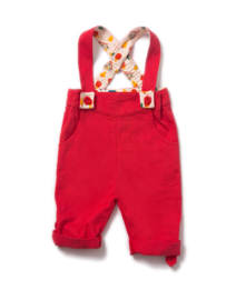 Broek met bretels Little Green Radicals, Pilar Box Red Bubble Bottoms 6-9mn