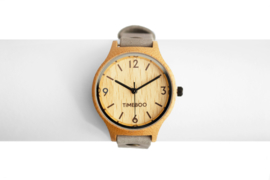 MEN BAMBOO watch SINGLE with LEATHER or CORK strap with numbers (3-6-9-12)