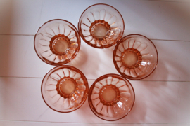 Dessertschaaltje - Bloem - Roze Glas