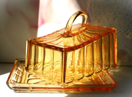 Antieke Kaasstolp - Amber Glas