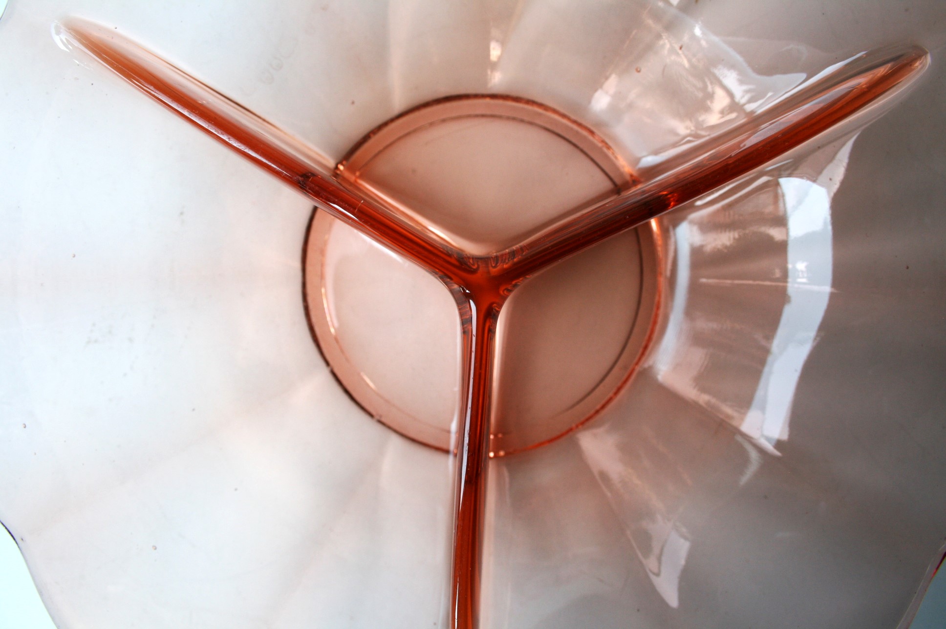 Schaal - Drievaksschaal M - Roze Glas