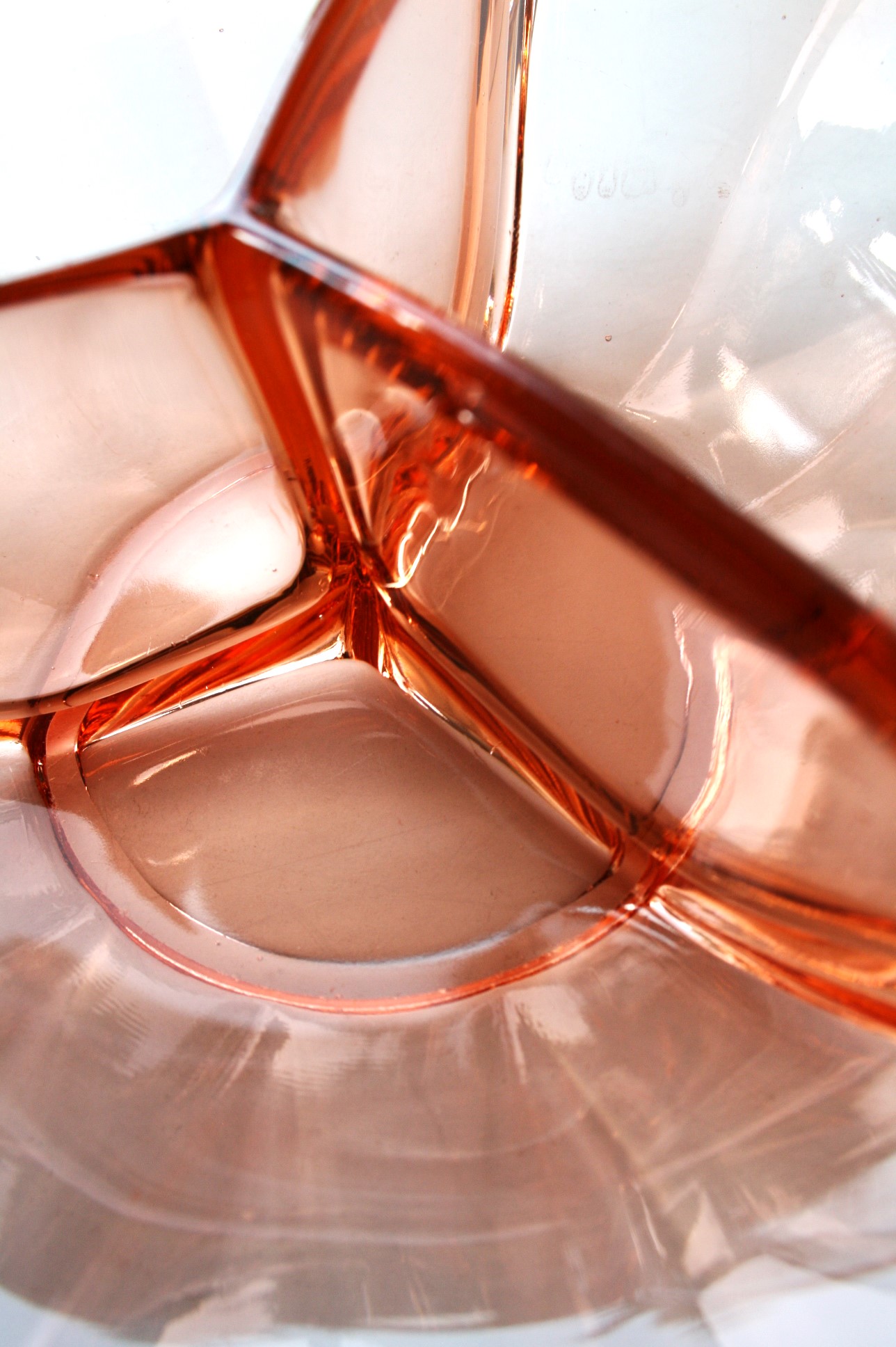 Schaal - Drievaksschaal M - Roze Glas