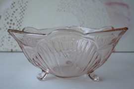 Schaaltje - Blad - Roze Glas