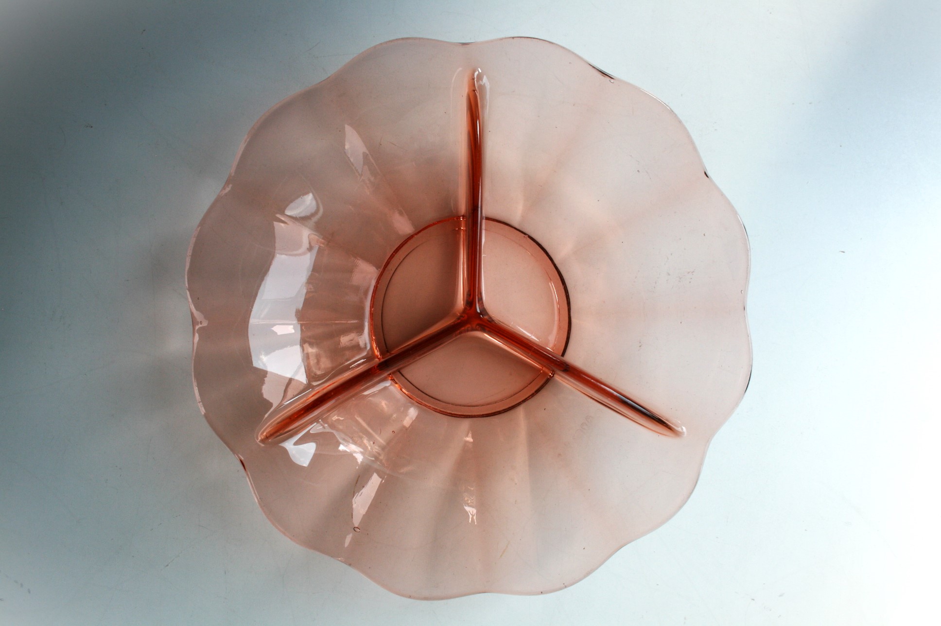Schaal - Drievaksschaal M - Roze Glas