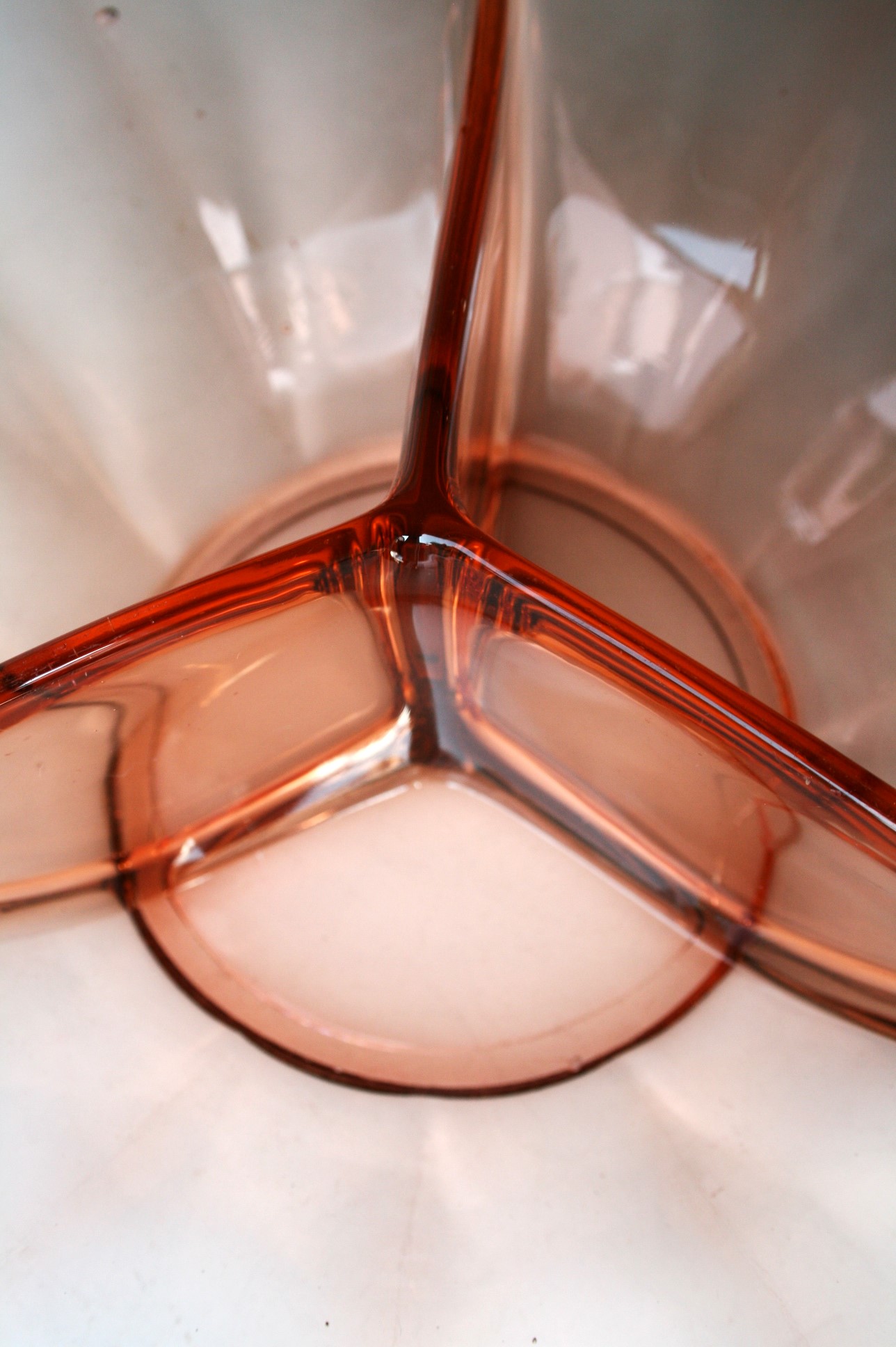 Schaal - Drievaksschaal M - Roze Glas