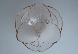 Schaaltje - Blad - Roze Glas