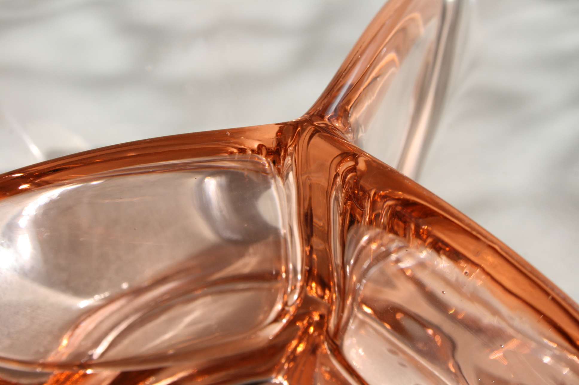 Schaal - Drievaksschaal M - Roze Glas