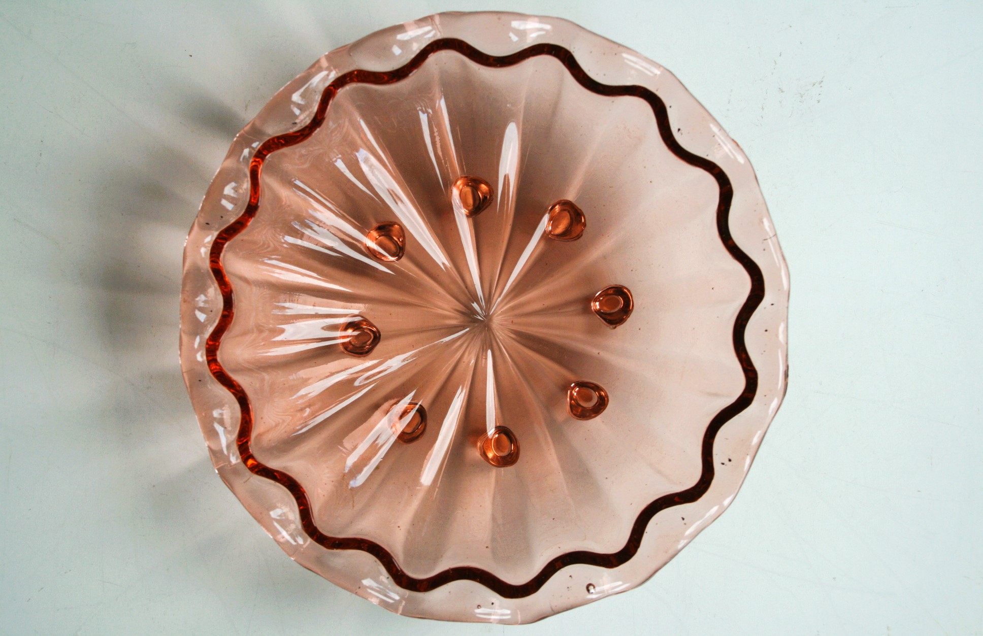 Schaaltje - Kraagrand - Roze Glas