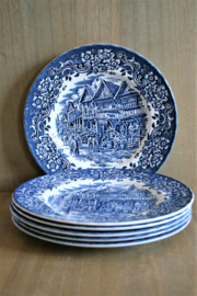 Royal Tudor Ware - Dinerbord - Blauw - Lichte Schade