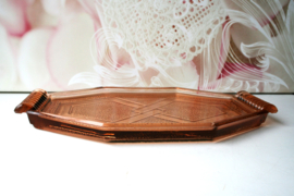 Art Deco Dienblad - Roze Glas