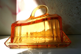 Antieke Kaasstolp - Amber Glas