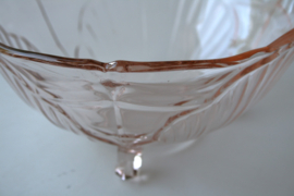 Schaaltje - Blad - Roze Glas