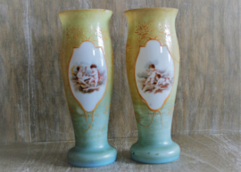 Antieke Set Vaasjes van Opaline Glas - ca.1880