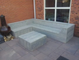 Loungebank LOW met hocker