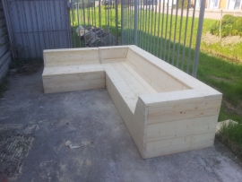 Gartenbank LOW mit Hocker