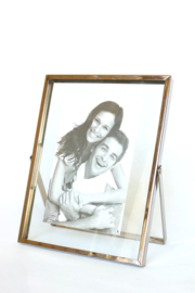 Fotolijst met standaard, metaal met glas, 15.5 cm x 20.5 cm