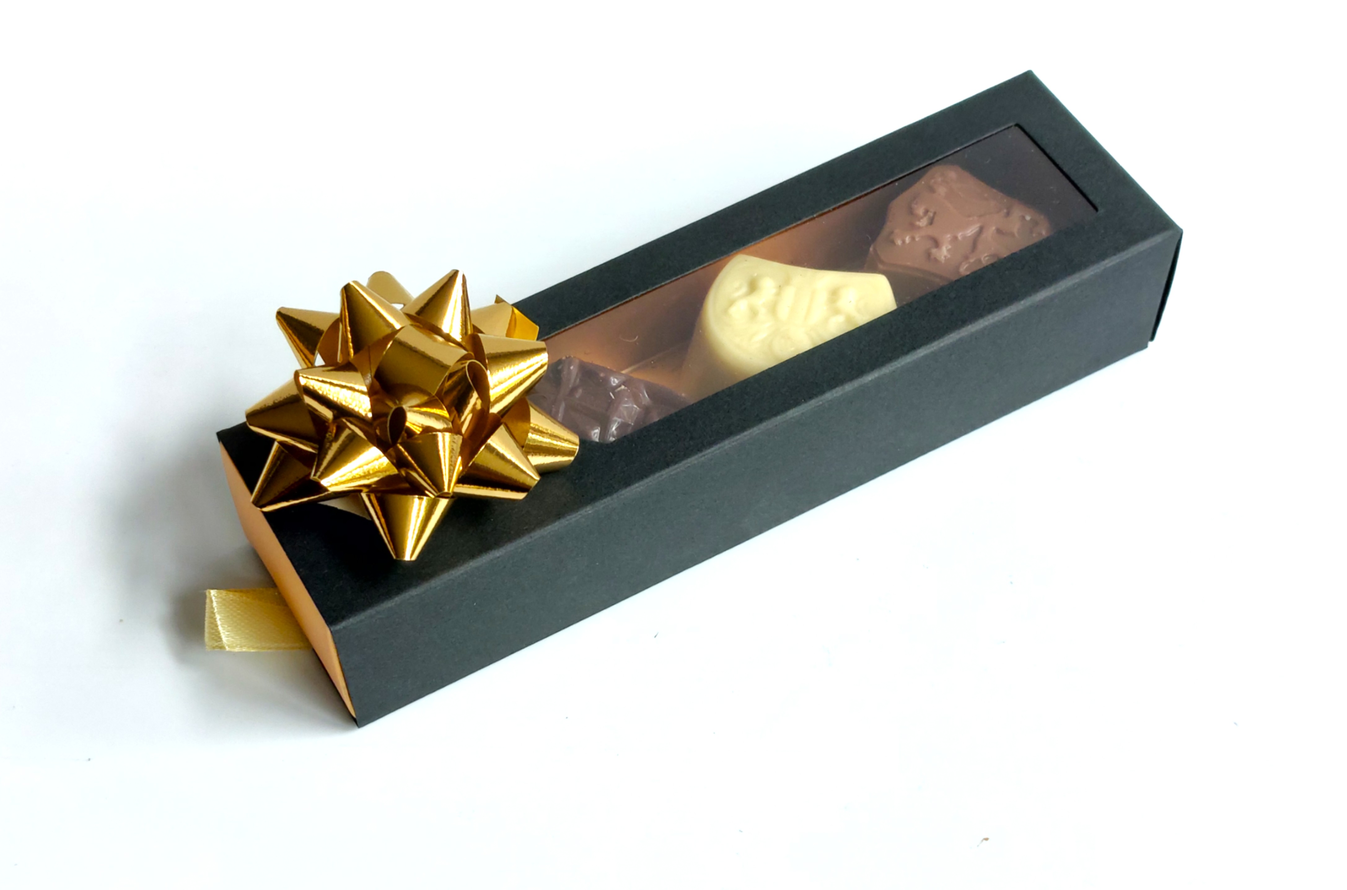 Luxe schuifdoosje met lade, gevuld met bonbons naar keuze (NIEUW!)