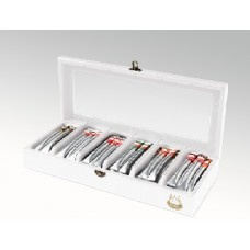 Handgemaakte witte theekist met 6 soorten T-sticks