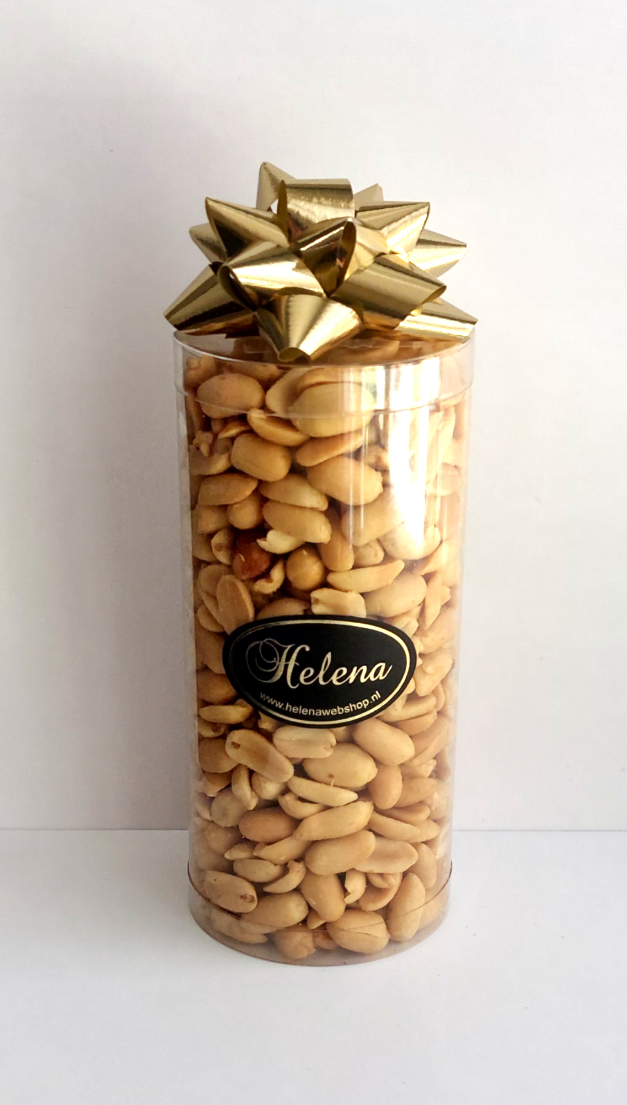 Notenkoker 15 cm , gevuld met grote pinda's, 350 gram