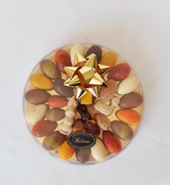 Luxe doos 21 cm met roomgevulde bonboneieren en paaschocolade (uitverkocht)