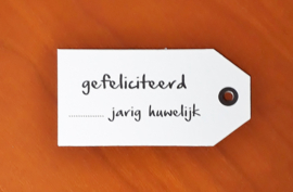 Kaartje voor aan uw kado: Gefeliciteerd, ....jarig huwelijk