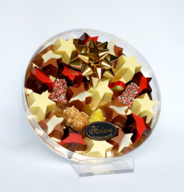 Kerstchocolade in ronde doos, 21 cm ( kerstchocolade is uitverkocht)