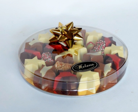 Kerstchocolade in ronde doos, 21 cm ( kerstchocolade is uitverkocht)