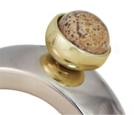 OHLALA!  Topping- OHT160 Picture Jasper 6mm. Gold