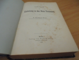 Lehrbuch in Das Neue Testament - Weiss, D Bernhard