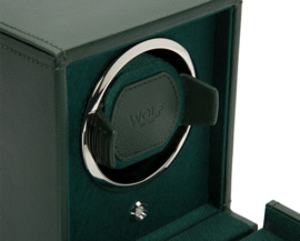 Cub single watch winder with cover in Green