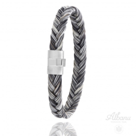 Armband Equus - paard - licht grijs - staal