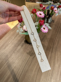 Hartjes armband 5 in rood, geel & wit