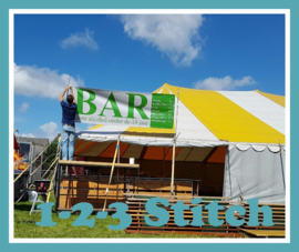 PVC spanddoek voor de bar bij de fokveedag