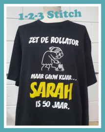 Zet de rollator maar gauw klaar.... Sarah is 50 jaar.