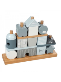 Label Label Stacking Blocks House - Blue