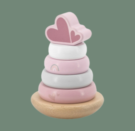 Label Label houten stapelringen - Pink