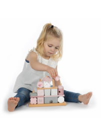 Label Label Stacking Blocks House - Pink