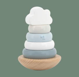 Label Label houten stapelringen - Blue