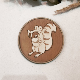 Set van 6 Ice Age houten onderzetters