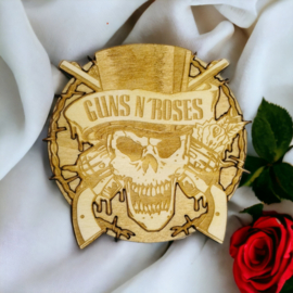 Onderzetters Guns and Roses houten onderzetters