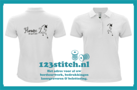 Paarden polo 1 met afbeelding, naam en geboortedatum