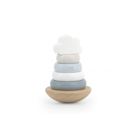 Label Label houten stapelringen - Blue