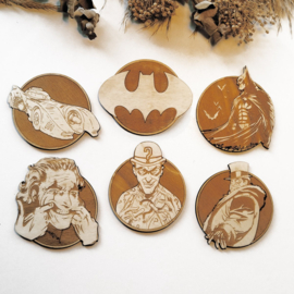 Set van 6 Batman houten onderzetters