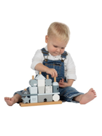 Label Label Stacking Blocks House - Blue