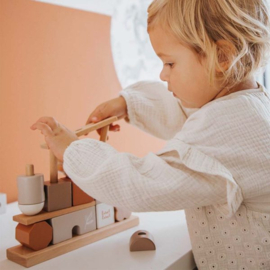 Label Label Stacking Blocks House - Nougat