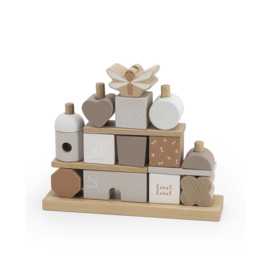 Label Label Stacking Blocks House - Nougat