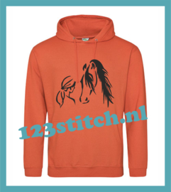 Meisje met paard hoodie