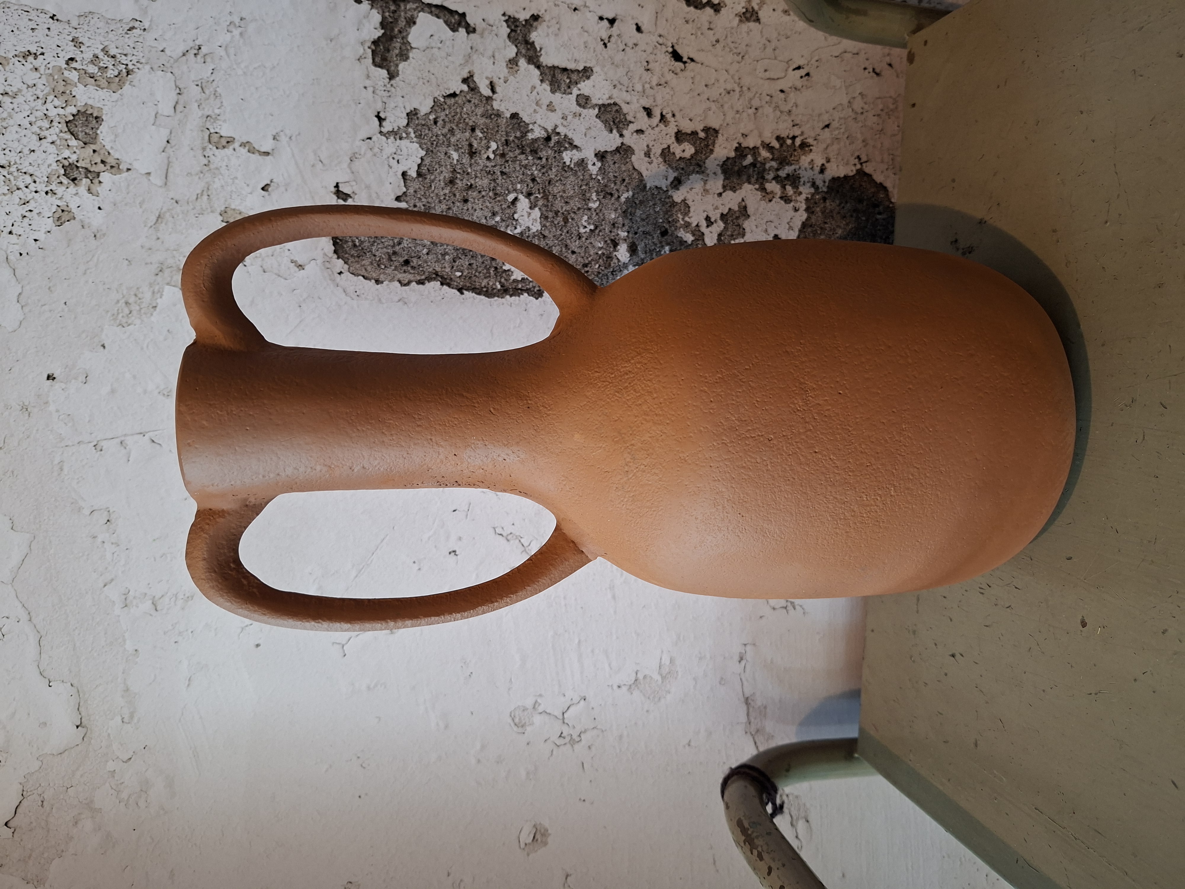 Terracotta vaas met oren - 31 cm