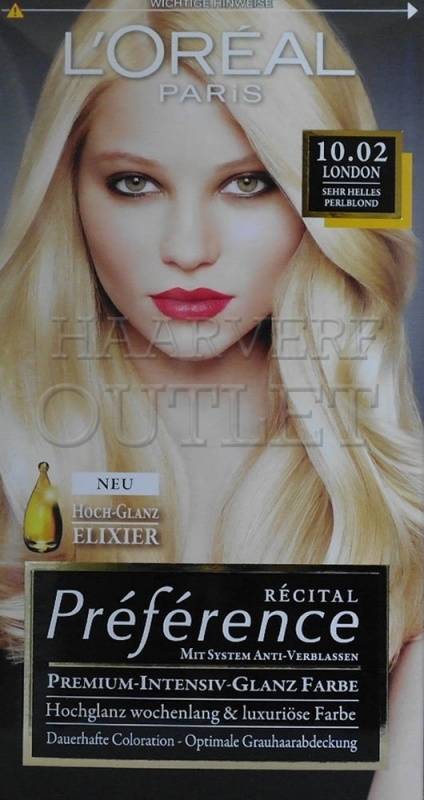 L`Oreal Recital Preference 10.02 Zeer Licht Parelmoer Blond | L'Oréal Récital Préférence Outlet
